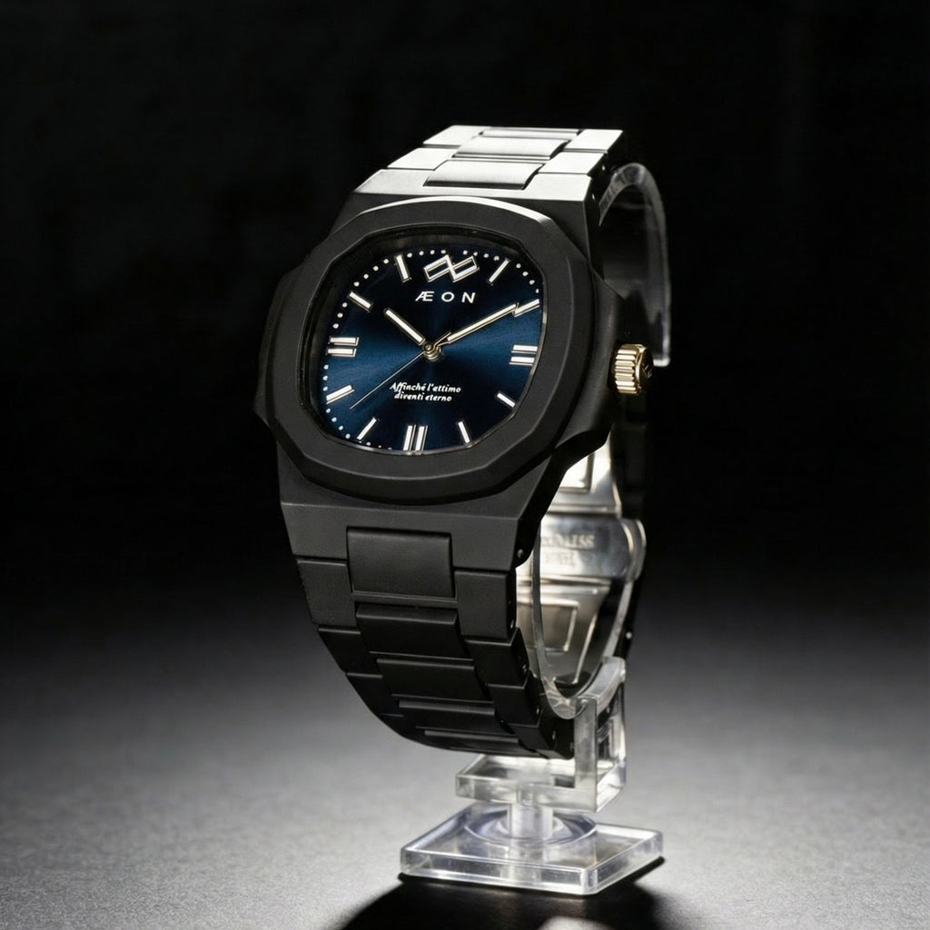 AEON - Matte Black Blue Dial